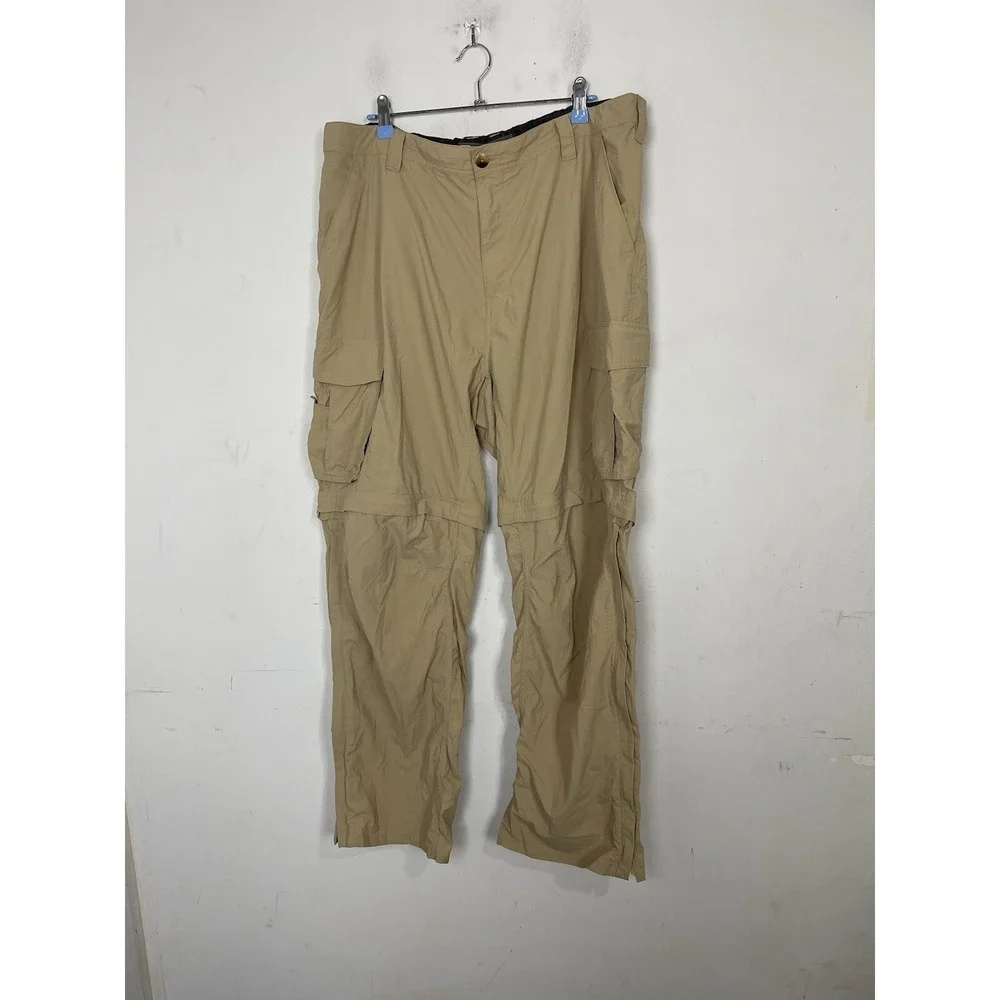 REI Mens Pants XL Cargo Hiking Convertible Nylon Outdoor‎ Workwear Zip Off Beige